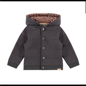 BABYFACE Baby Boys Quilted Hooded Jacket Coat Smoke Gray Size 9 Months